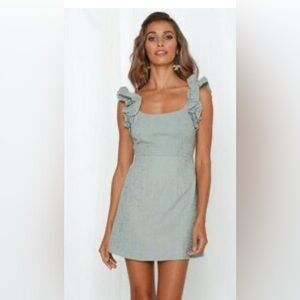 NWT Selfie Leslie Annie Ruffle Shoulder Mini Dress